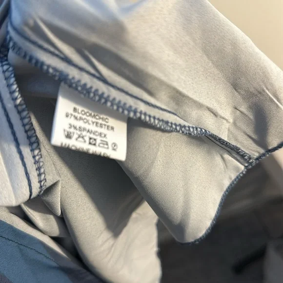 Bloom Chic NWT XL 14-16 Blue multi tone long sleeve striped v neck maxi dress - Picture 9 of 11